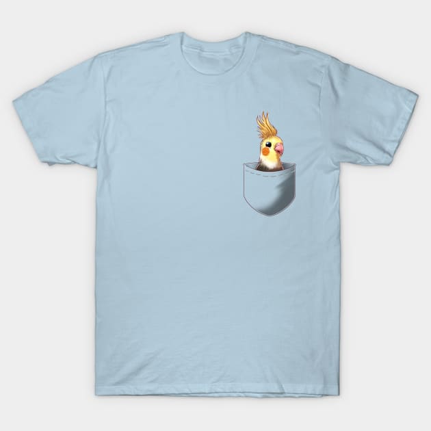 Pocket Cockatiel Parrot T-Shirt T-Shirt by Purrdemonium